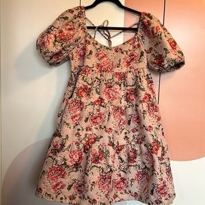Floral Jacquard Babydoll dress